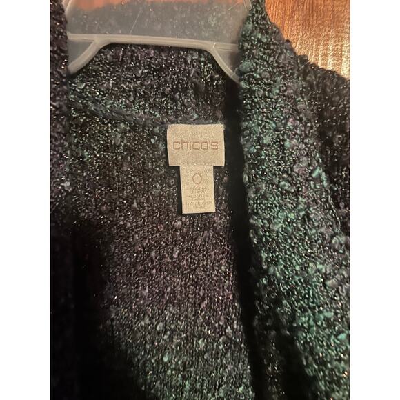 Chicos women’s blue/ green sleeveless vest cardigan size 0 or small - Picture 2 of 3